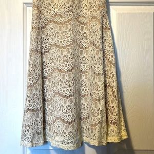 Cream color dress with tan under layer, size s